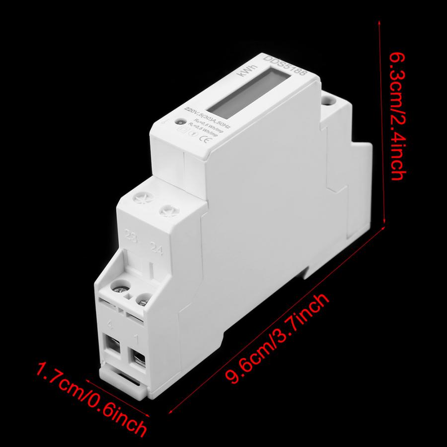 Digital Energy Meter LCD 220V Single Phase DIN-Rail 5-30A Electronic Energy KWh Meter