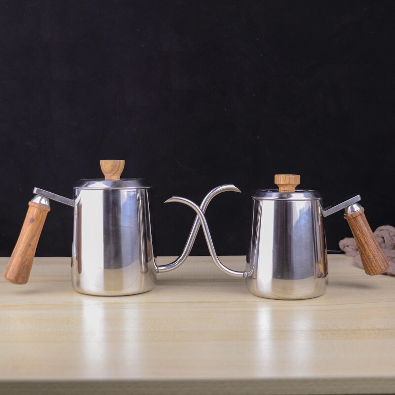 Hand brewed coffee wooden handle long beaked pot swan neck inverted pot 350ml / 600ml Coffee maker Teapot Electric kettle