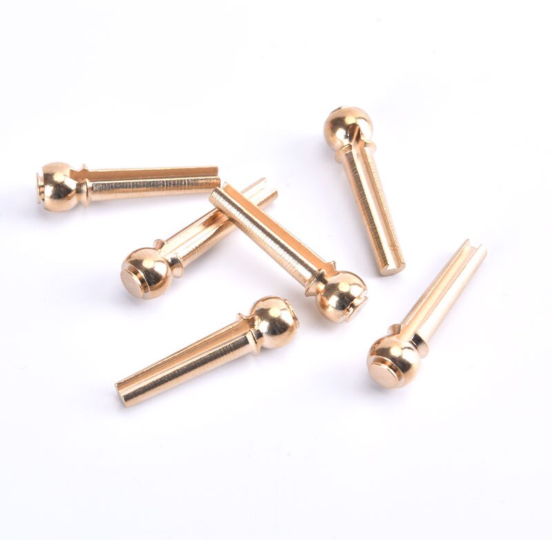 6 Stuks/partij Gitaar Snaren Nail Metal Akoestische Gitaar Bridge Pins Messing Gitaar Snaren Vaste Kegel String Pins String Nagels