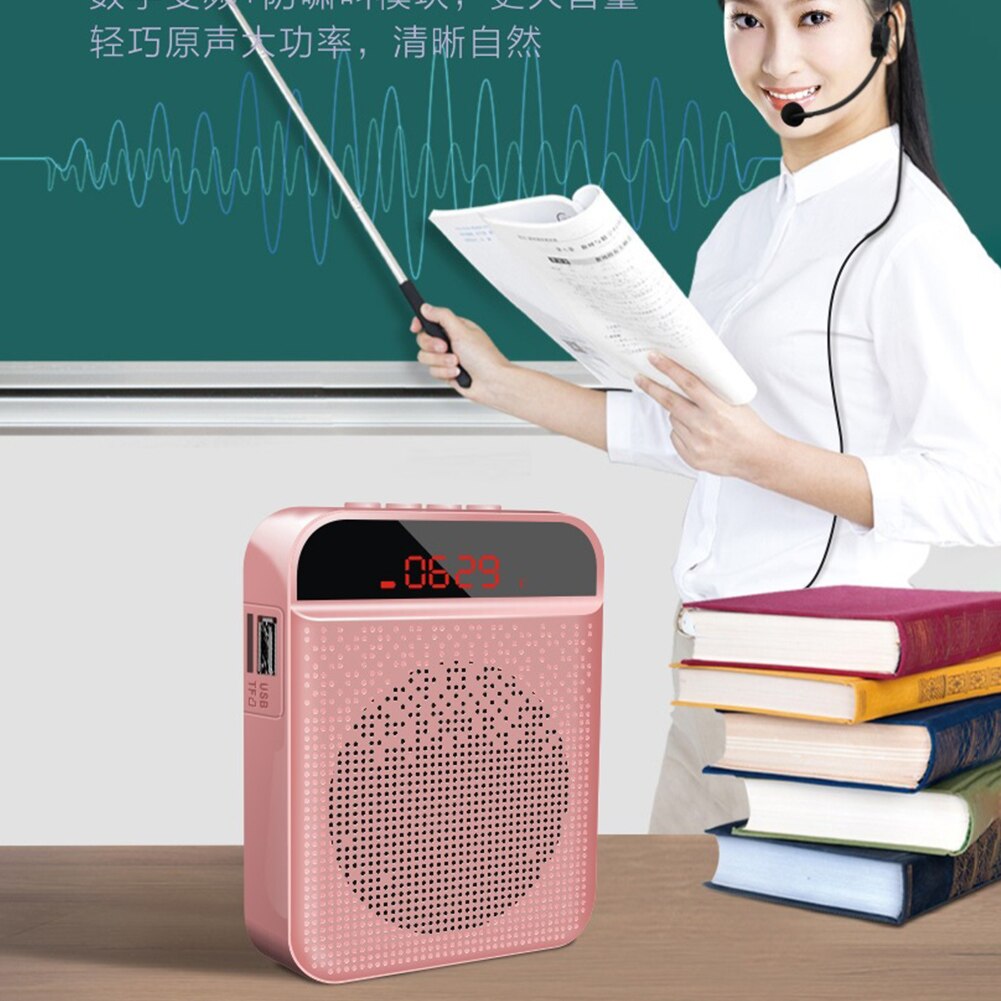 Sala de aula portátil bluetooth amplificador voz ensino usb recarregável megafone com fio para professores festa viagem com microfone