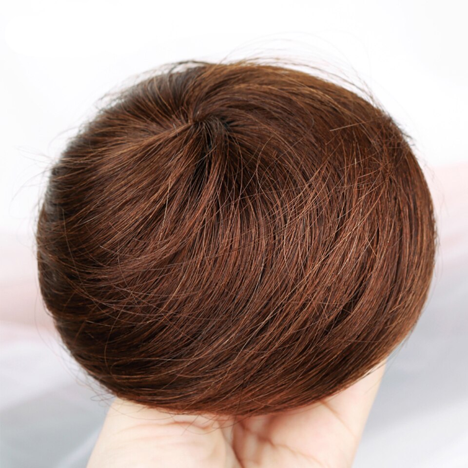 HUAYA Synthetic Straight Bun Hair Chignon Donut Roller Elastic Drawstring Hair Extensions Bun Heat Resistant Fiber Hairpieces