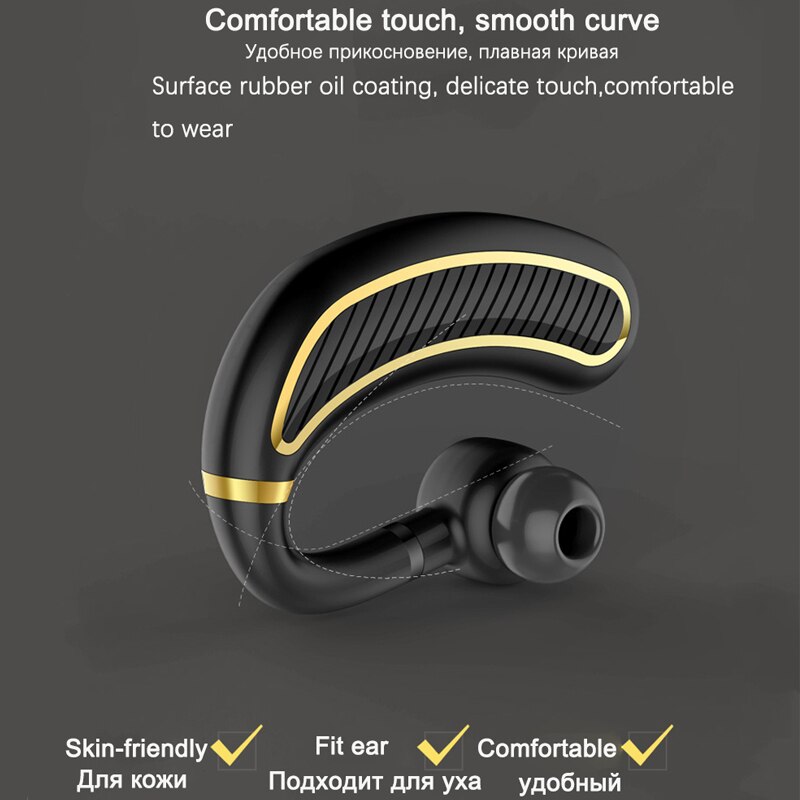 Bluetooth Oortelefoon Handsfree Draadloze Business Headset Sport Oortelefoon Met Microfoon Voor Driver Sport Iphone Smartphones