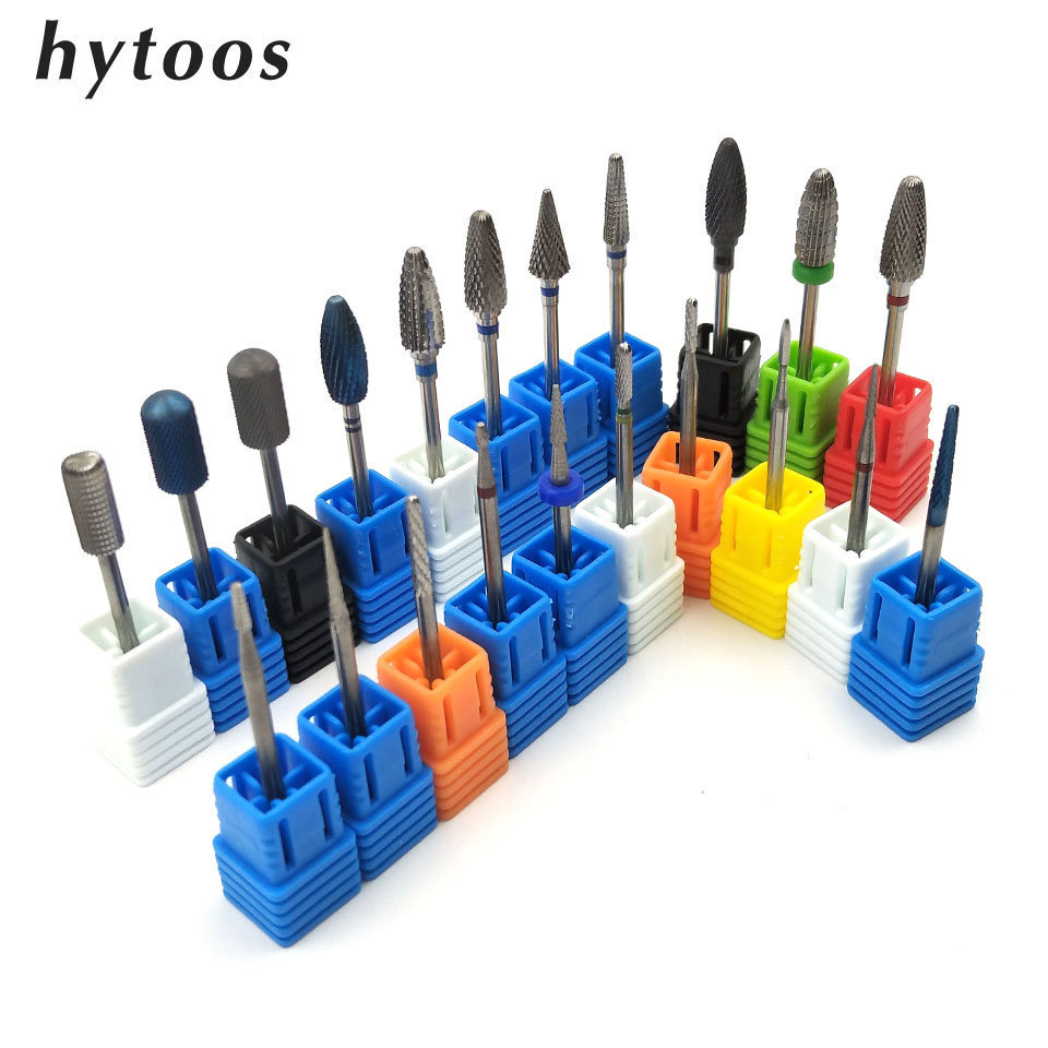 Hytoos 5 Stks/set Tungsten Carbide Nail Drill Bit 3/32 "Rotary Burr Manicure Bits Nail Boor Accessoires Frees Gereedschap