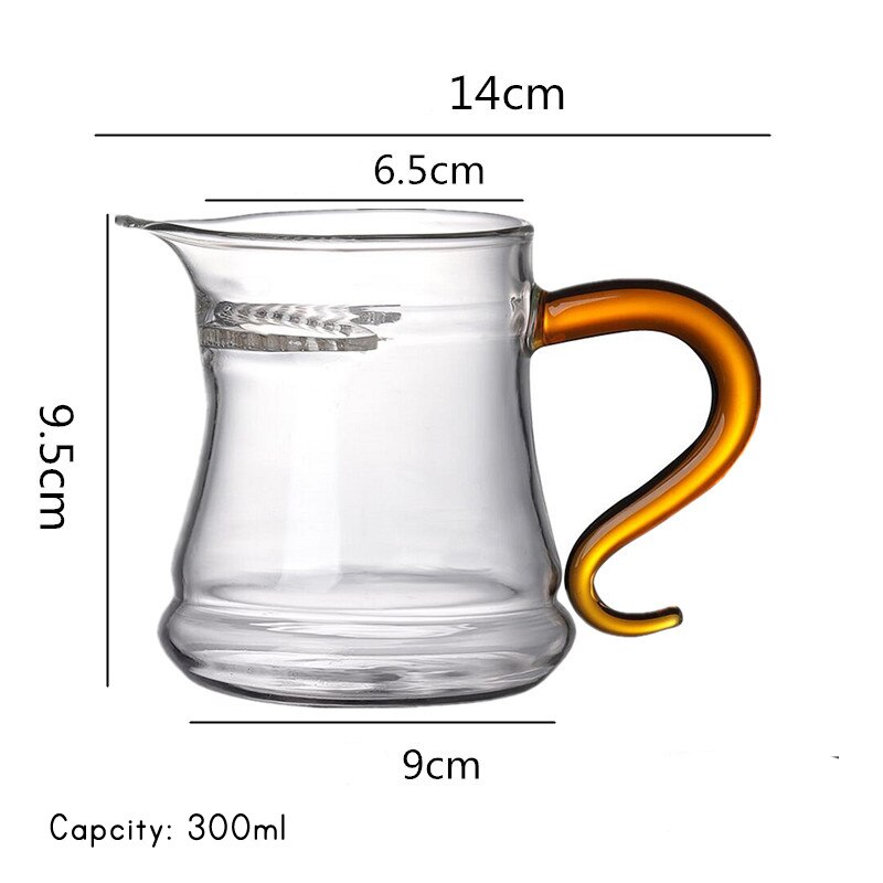 Tetera de cristal resistente al calor con infusor para té, taza de té de cristal de 300ML, separador de filtro para la boca con punta de leche H1238