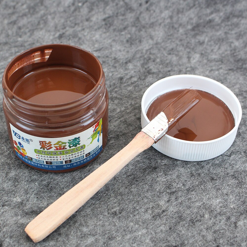 Brown Oil Paint Wood Lacquer Metal Varnish Coating for Furniture Car Statuary Coloring Tasteless Water-based Acrylic Paint 100g