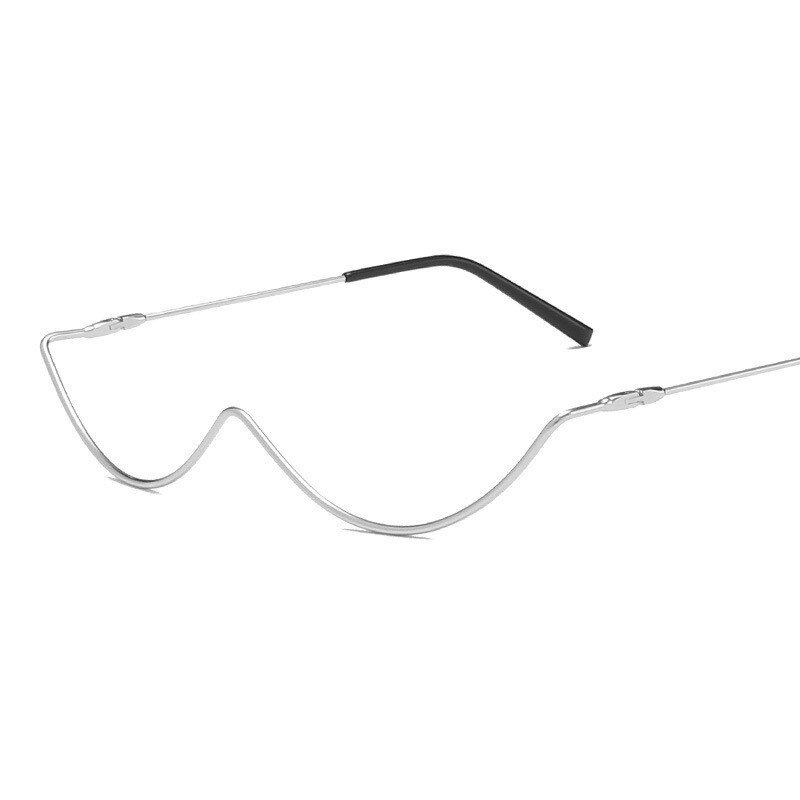 Leonlion Halve Cirkel Retro Brilmontuur Vrouwen Luxe Brillen Frame Vrouwen/Mannen Punk Brillen Vrouwen Metal Óculos De Sol: Silver