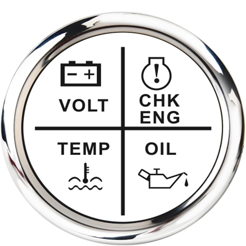 Voltmeter Olie Druk Meter Led 4 In 1 Water Temp Gauge Alarm Indicator Met Check Engine Voor Auto Motor Boot