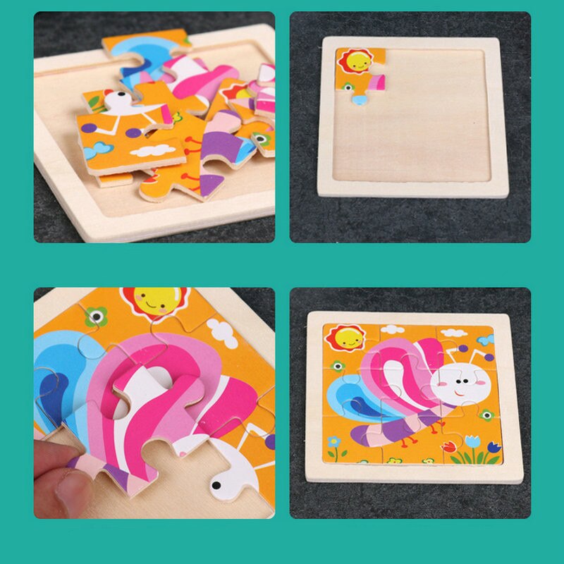 1 pz/lotto puzzle in legno 3D per bambini giocattoli per bambini Cartoon animali/puzzle di traffico Puzles educativi per bambini all&#39;ingrosso GYH