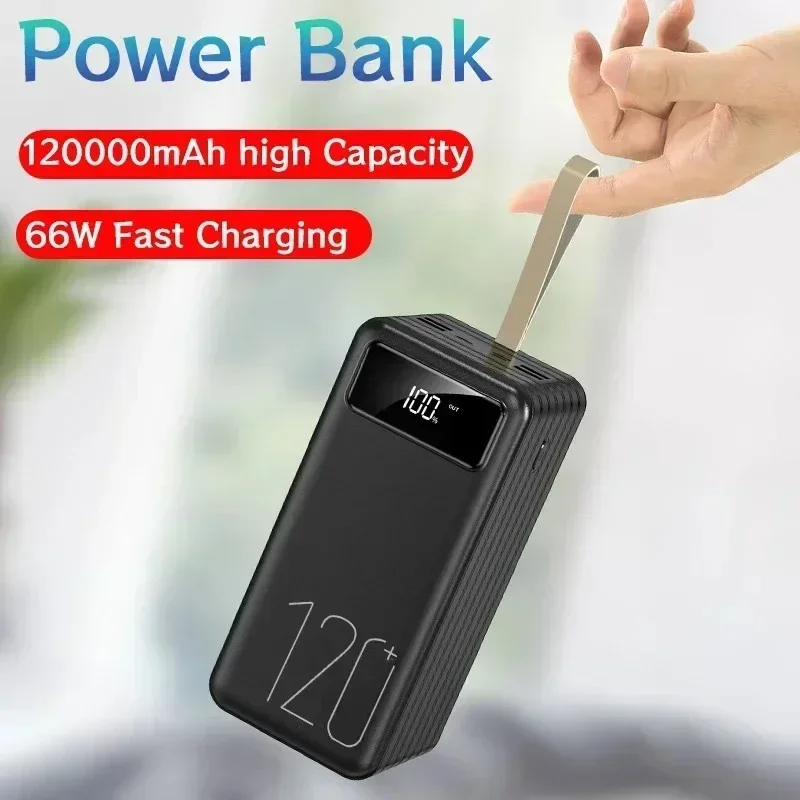 Banco de energía portátil de 120 W 120000 Batería externa del cargador Powerbank de carga súper rápida de alta capacidad mAh para IPhone Xiaomi Huawei