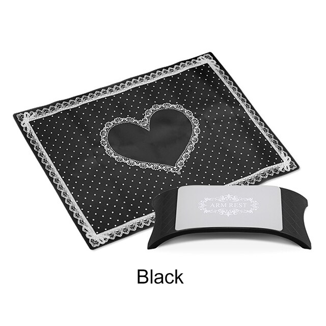 Pinpai 1 set silikon nail art handstöd manikyr bord armhållare kudde kudde matta pad hopfällbar tvättbar salong manikyr verktyg: Svart