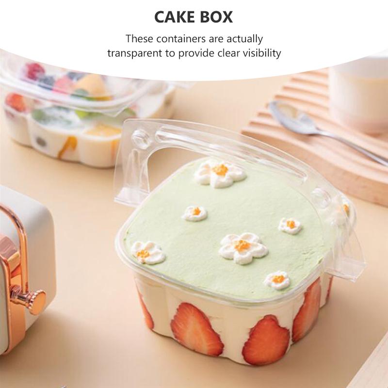 Cajas transparentes de plástico para Mousse, contenedores de plástico para fruta y ensalada, bandeja de postre, caja de embalaje para recuerdos de de boda, 10 Uds.