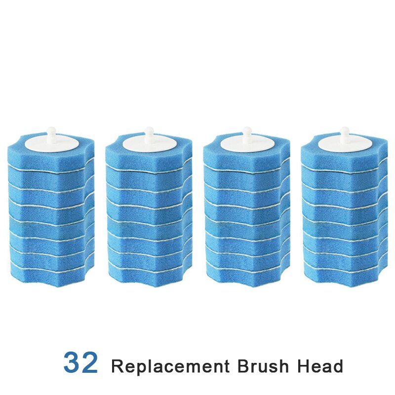 Bathroom Disposable Cleaning Toilet Brush Long Handle No Dead Angle Cleaning Brush Replacement Brush Head Cleaning Tool in stock: 32pcs