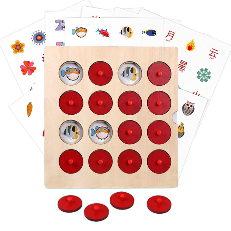 Kids Houten Geheugen Schaken Cartoon Referentie Kaart Kaarten Memory Training Matching Game Speelgoed Voor Kinderen Vroeg Leren