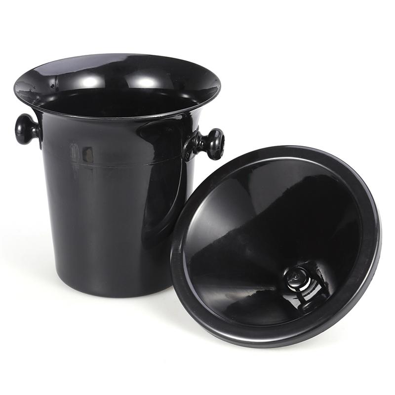 2 Stuks Ronde Dubbele Oren Wijn Kwispedoor Plastic Wijnproeverij Kwispedoor Ijsemmer Wijn Proeven Accessoires (Zwart)