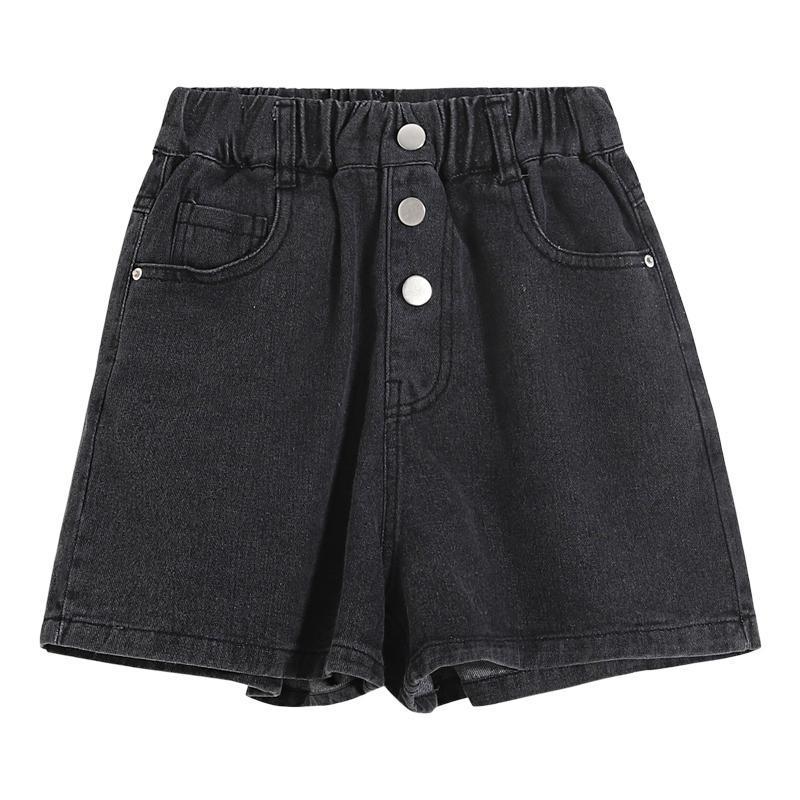 2022 di nuovo Modo di pantaloni casual per i ragazzi e le ragazze allentato Giapponese e Coreano semplice denim dritto 1-colore a cinque punte pantaloni 5-14Y