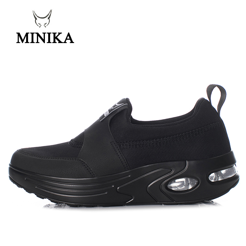 Slip-on Swing Shoes Women Minika Shoes Air Cushion Sport Shoes Sneakers Women Heigh Increasing Outdoor Zapatos Mujer Deportivos