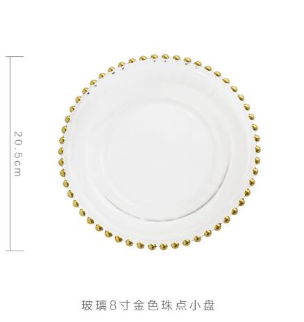 Glas perle guld indlagt retter bøf plade salat retter bryllupsfest begivenhed: 3