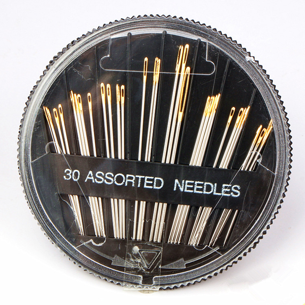30PCS Assorted Hand Sewing Needles Embroidery Mending Craft Quilt Sew Case Steel Needle Leather Denim Silk Canvas Cotton Needles