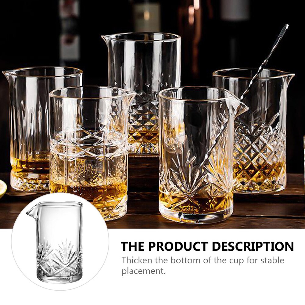 1Pc 700ML Crystal Cocktail Mixing Glass Bar Mixing Pitcher for Stirring Drinks
