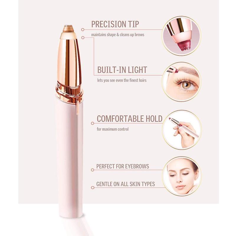 Elektrische Wenkbrauw Trimmer Vrouwen Mini Wenkbrauw Scheerapparaat Instant Pijnloos Gezicht Wenkbrauwen Hair Remover Epilator Draagbare Scheermes Ontharing