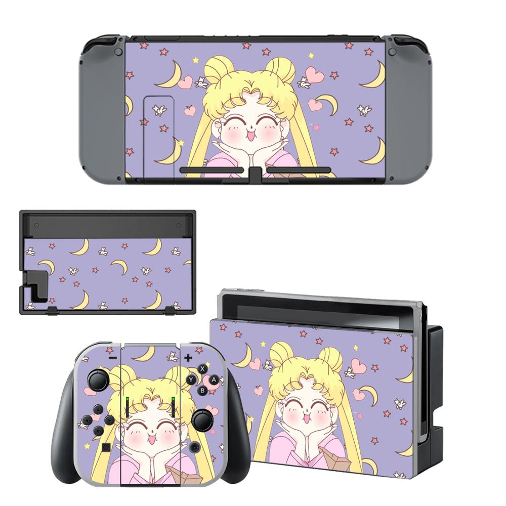 Pegatinas de piel de Sailor Moon para consola NS, pegatinas de vinilo para consola Nintendo Switch: KYSNS0761