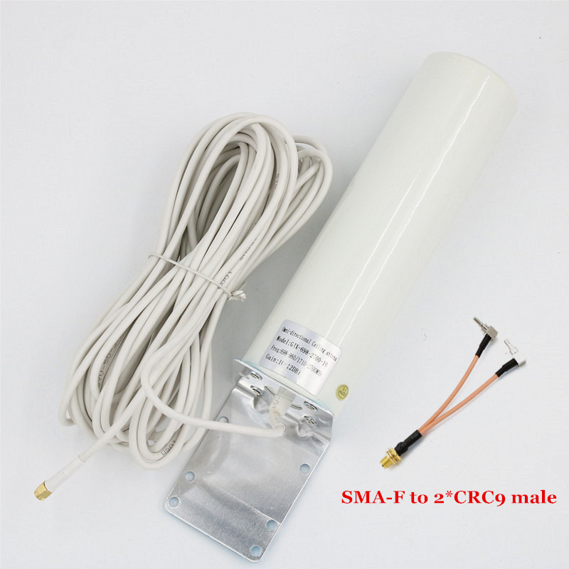 4g lte antenne 3g 4g antena 12 dbi udendørs antenne med 10m crc 9/ts9/ sma stik til 3g 4g router modem: Dobbelt crc 9 han