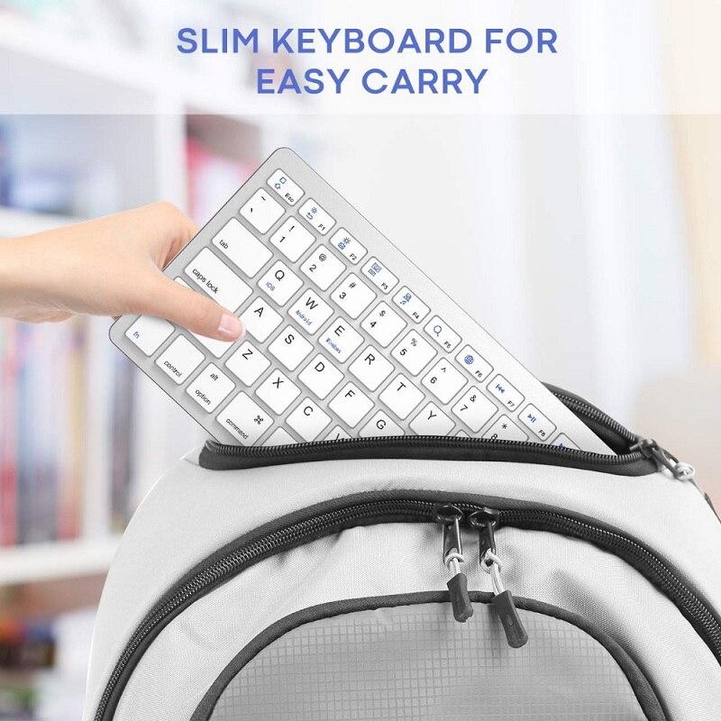 Mini Bluetooth Keyboard Portable Ultra Thin Wireless Keyboard with Russian/Spanish Layout for Tablet/Laptop/IOS/Windows/Android