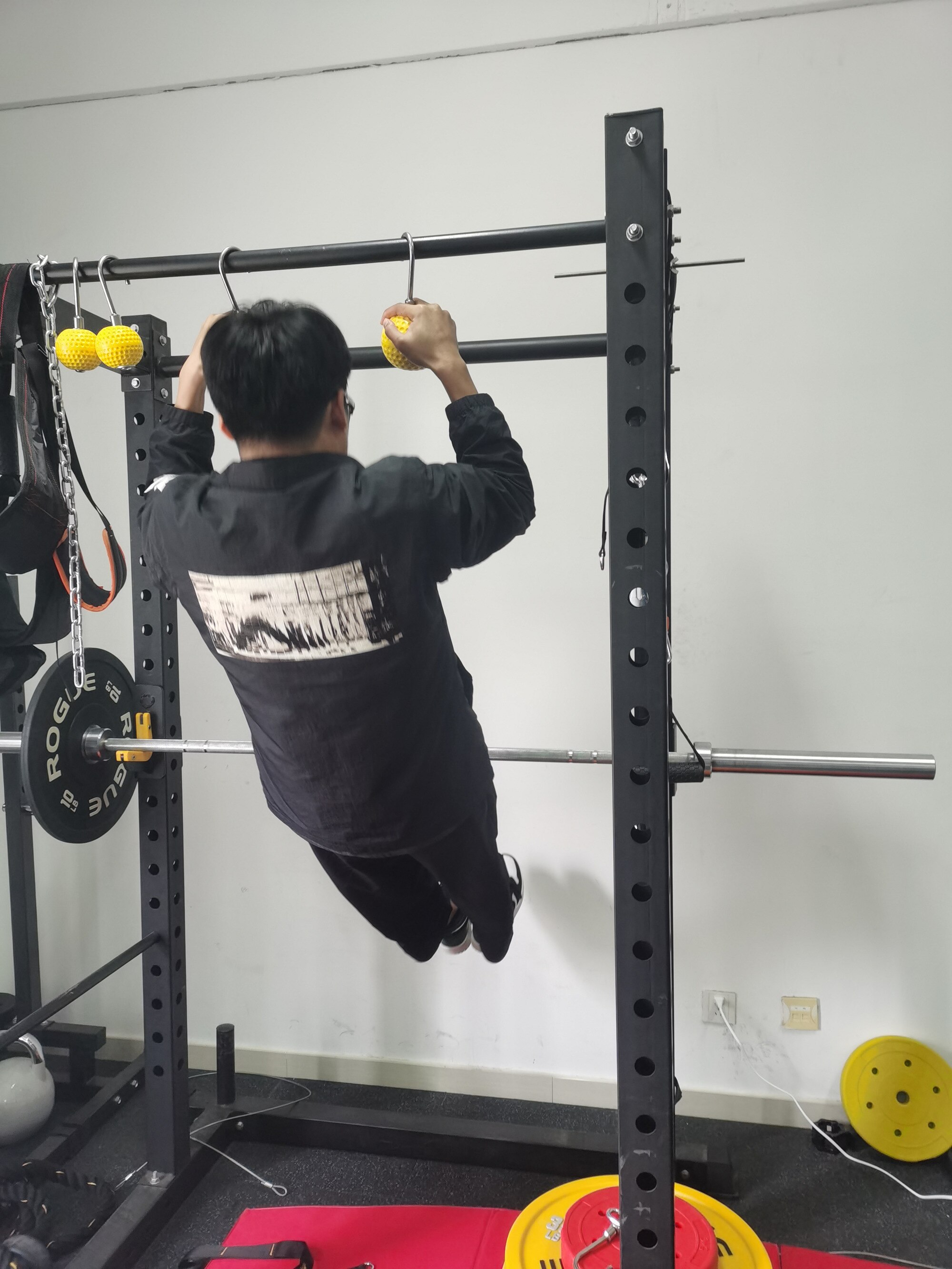 Sæt  of 2 kanonkuglegreb pull up bar greb med rustfri stål krog til hjemmegymnastik fitness power arm styrke crossfit træning