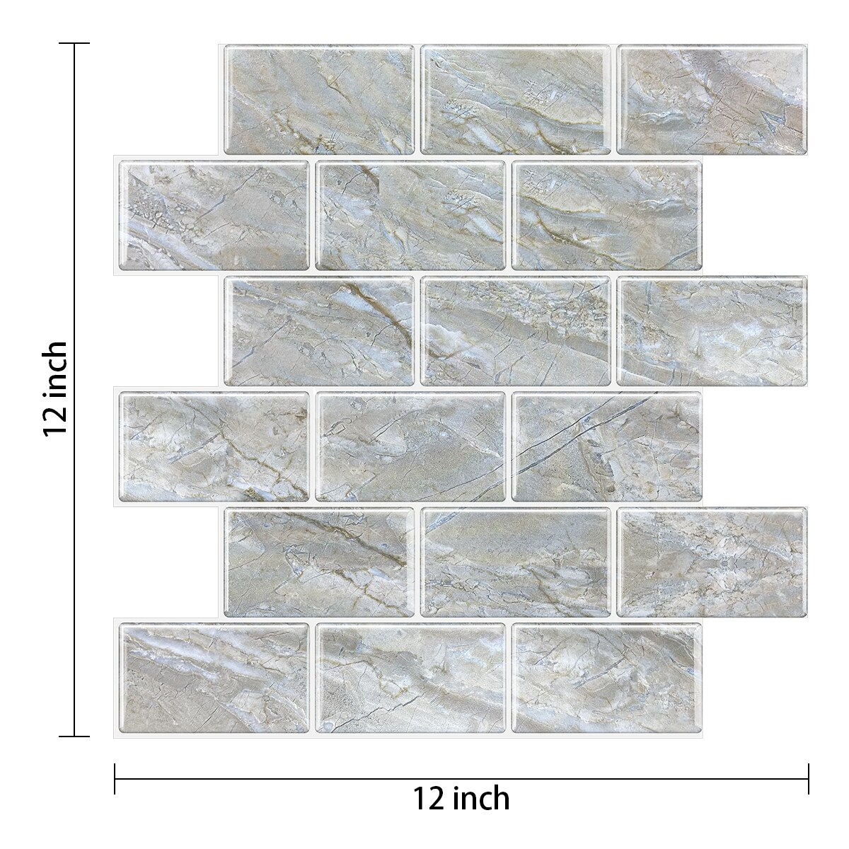 Imitation Marble Pattern 3D Effect Wall Stickers Kitchen Waterproof And Splash-proof Backsplash Home Renovation Decoration
