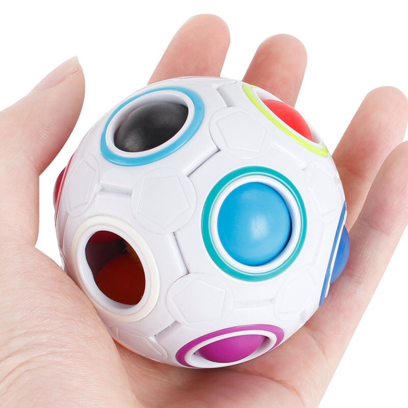 7cm magiske regnbuebold fodbold terning stressbold hotteste dekompression finger legetøj børn voksen jul