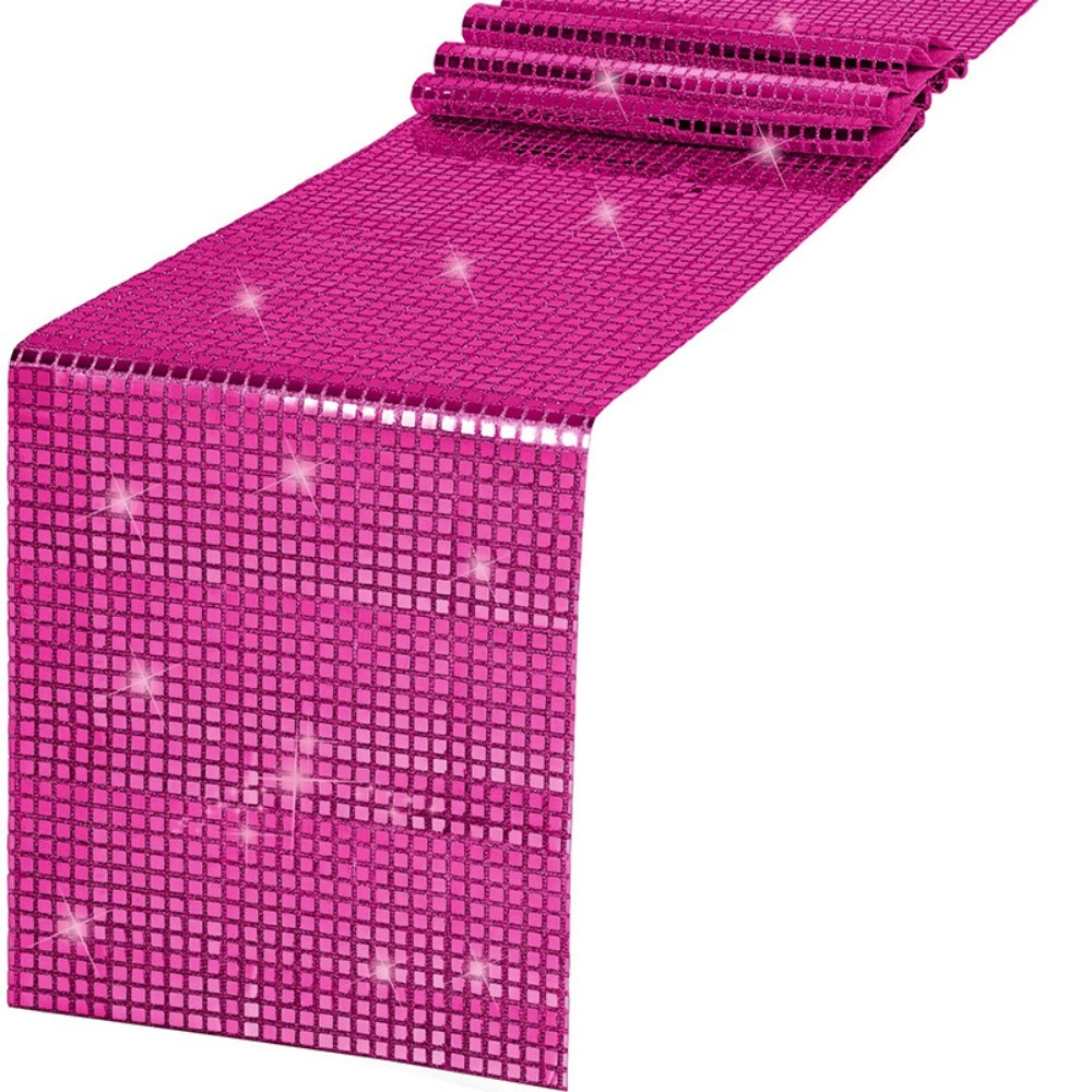 Glänsande glitter disco bordslöpare paljett europeisk stil bordsduk spegelduk jul: Grön