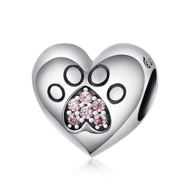 WOSTU autentico 100% argento Sterling 925 zircone rosa perline di cristallo fascino misura originale ciondolo braccialetto argento 925 creazione di gioielli: FNC209