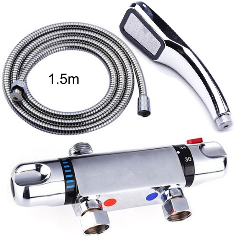 Bad Kraan Wall Mounted Bad Douche Mengkraan Koper Triple Kraan Badkamer Warm Koud Water Mengkraan Bad Kraan: Shower Faucet set1