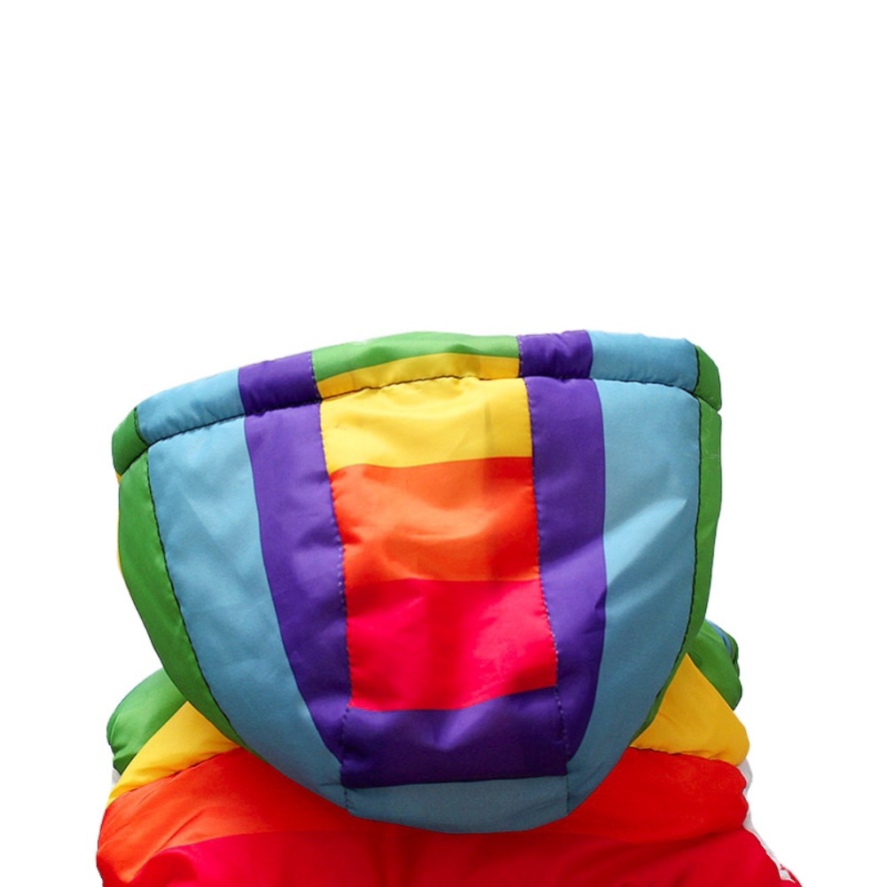 Casual Winter Rainbow Striped Kids Clothing Boy Vests Jacket Girl Hooded Waistcoat Baby Boys Vest Coats