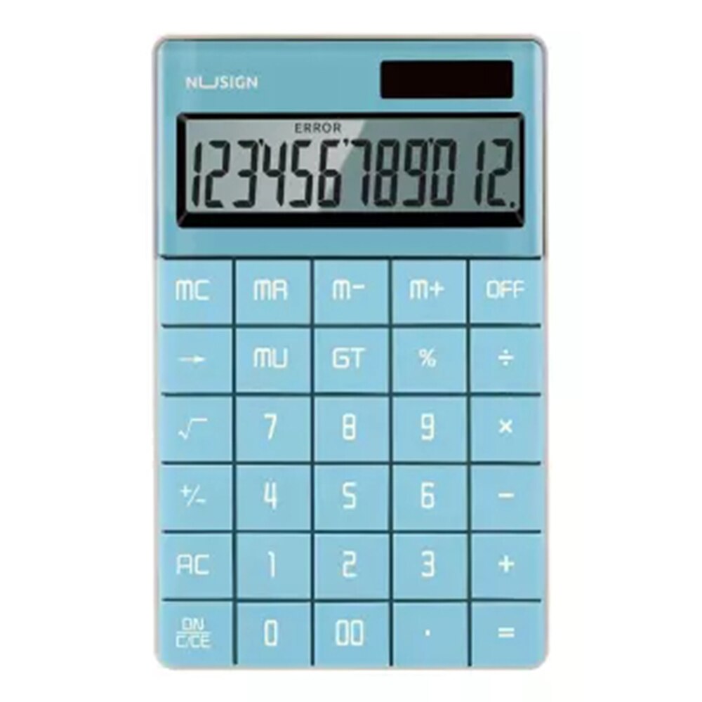 NUSIGN Calculator Widescreen Dual Power Supply School Student Teaching Stationery Calculating Tool Office For Office Home: Blue