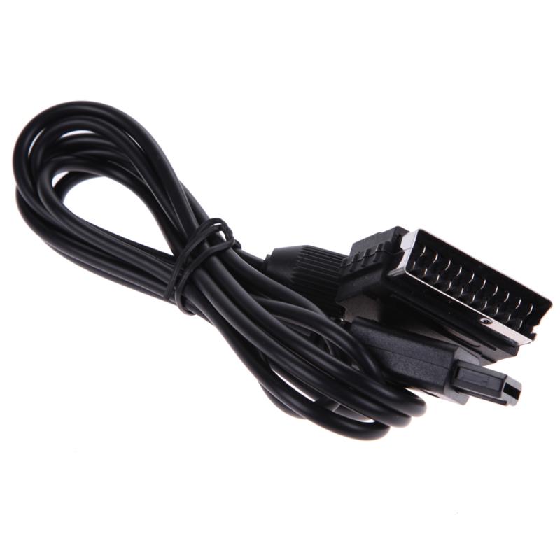 1.8m a/v tv video scart rgb kabel gaming 21 pin euro scart stik ledning til nintendo snes gamecube og  n64 konsol