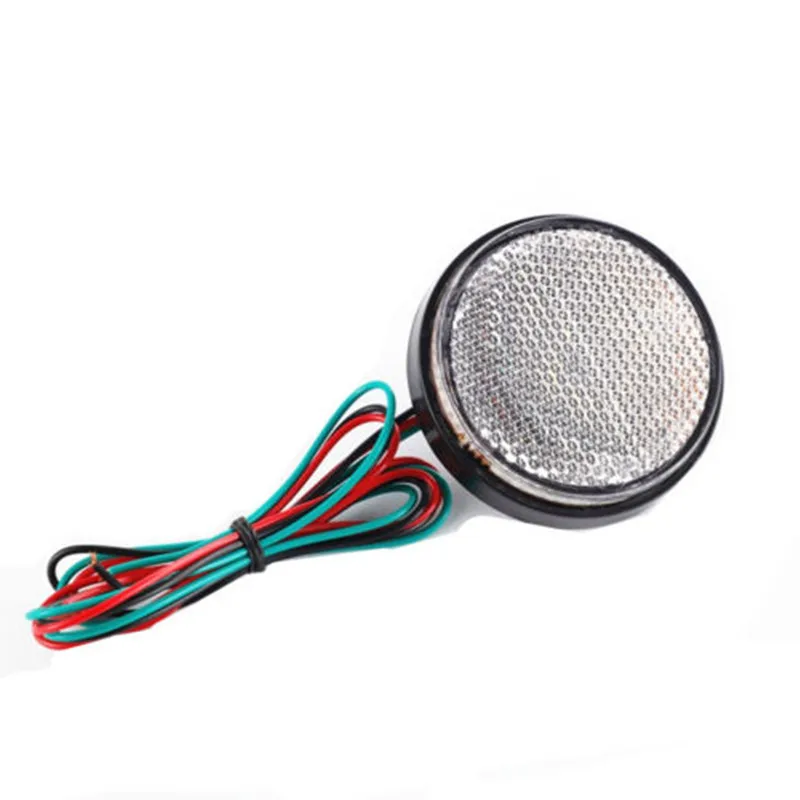 Motorcycle LED Round Brake Turn Signal Stop Tail Lights Reflectors Scooter Dual Sport Bike Cruiser Bobber Chopper: WHITE