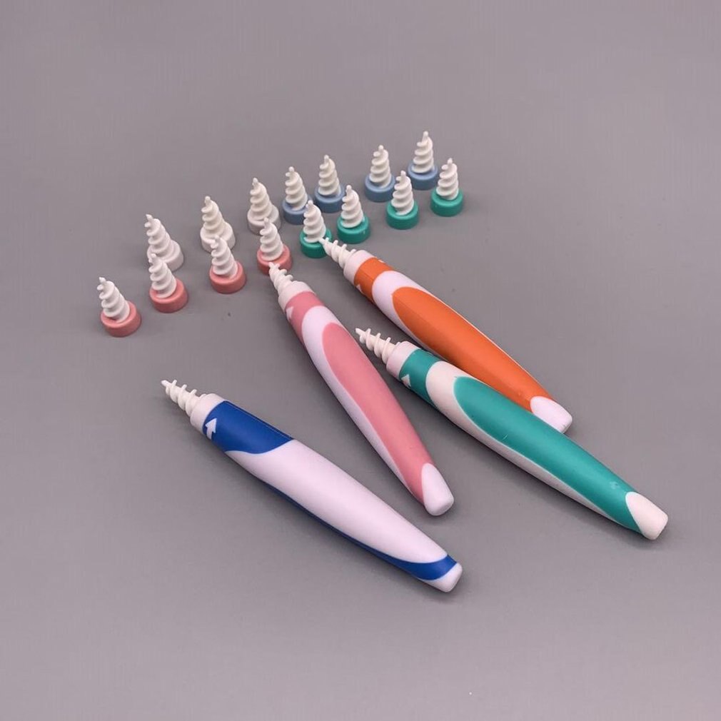 16 tips/set universial Rotating Ear Pick 16 Spiral Tips ear scoop Ear Wax Removal Smart Ear Care Tool Spoon Cleaner Curette