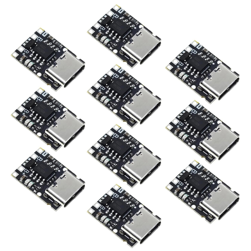 Placa de carga y descarga de batería de litio, 5/10 piezas, TP4057, 1A, 3,7 V, con protección Tipo C, USB C, Li-ion