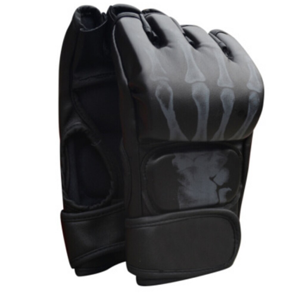 1 para zagęszczony sportowe rękawice bokserskie MMA Muay tajski treningowe rękawiczki bez palców dorosłych kopnięcie boks rękawice treningowe wielobarwność: C