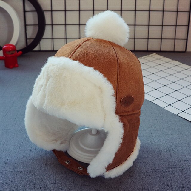 Tab Enfant Fille Peuter Hoed Jongens Winter Cap Voor Kinderen Czapka Zimowa Accessoires Oor Bescherming: Khaki