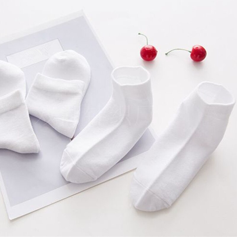 Bas blancs pour enfants 5 couleurs/lot | Chaussettes pour bébés, confortables, légères et douces, en coton, confortables et décontractées, pour enfants garçons et filles, chaussettes de Sport pour écoliers