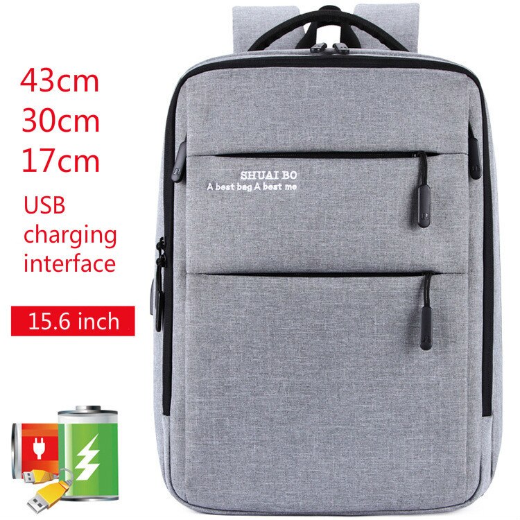 Laptop USB Backpack Anti Theft Men Laptoptas Travel Daypack Male Notebook Computer Backpack For Macbook Air Pro 15 ASUS DELL: Gray619