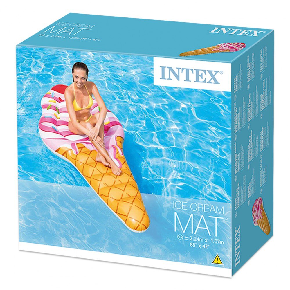 Colchoneta hinchable INTEX Cucurucho fresa 107x224 cm