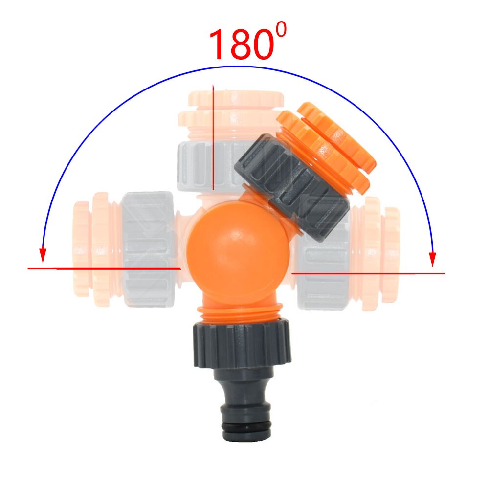 180° Rotatable Water Tap Quick Connector Splitter Faucet Coupler 1/2" 3/4" 1" Thread Port Garden Irrigation Swivel Joint