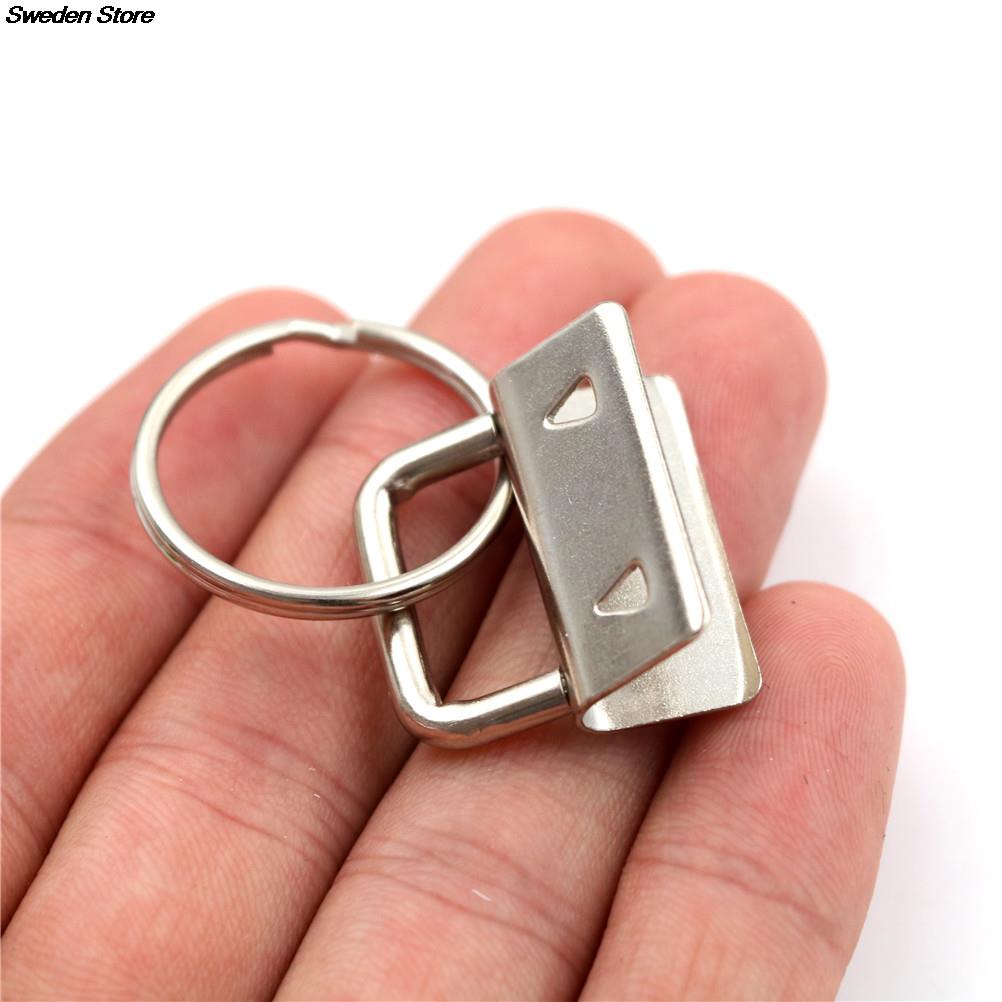10Pcs Key Fob 25mm Keychain Split Ring For Wrist Wristlets Cotton Tail Clip Hardware Accessories