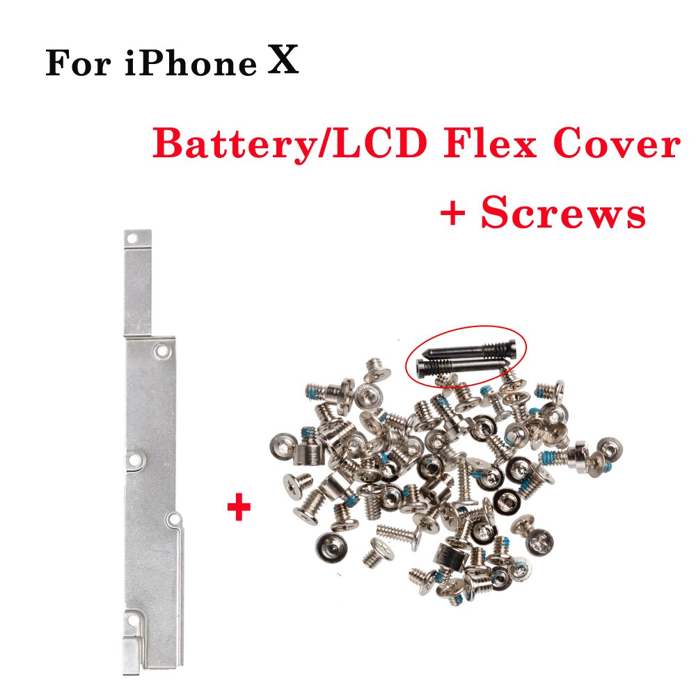 Battery FPC LCD Flex Cable Cover Full screws For iphone 6 6S 7 8 plus X XR XS MAX 11 12 Pro Max inner Metal Bracket Clip Holder: X battery screws