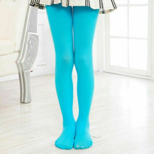 Girls Kids Tights Opaque Pantyhose Hosiery Ballet Dance Stockings Candy Colors 1Pair Age 1-12Y: Blue / S for 1 to 3 Years