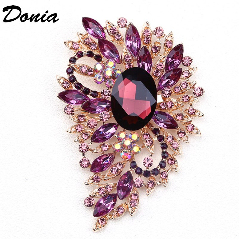 Donia Sieraden europa en de vs populaire broche kleur grote glazen broche kerst broche vrouwen kleding accessoires