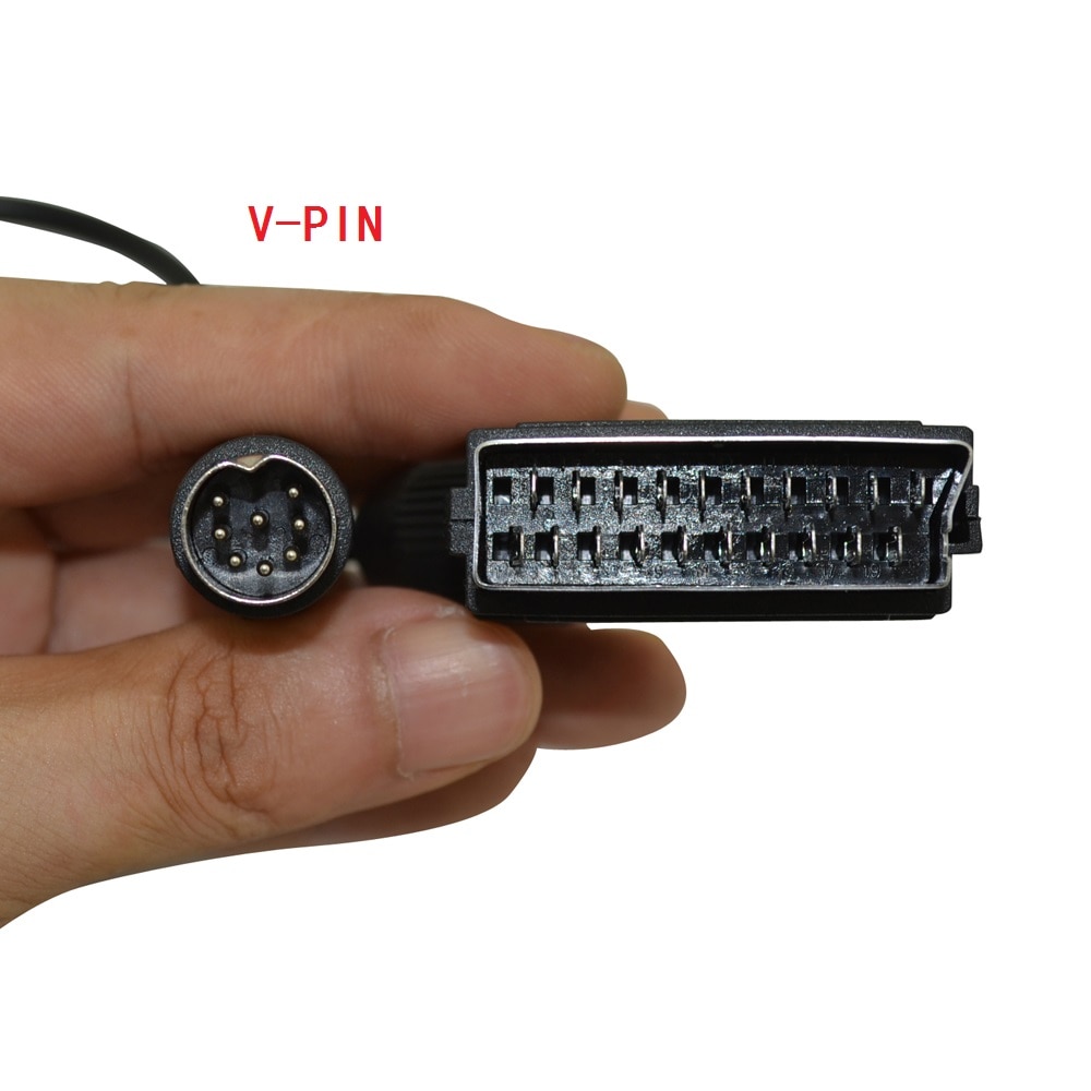 FZQWEG noir 1.8 M/6FT v-pin et c-pin péritel câble RGB AV câbles PAL pour Sega Megadrive 1 Genesis 1 système maître 1